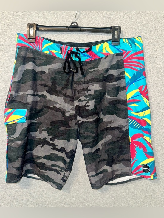 O'Neill Other - O'Neill Hyperfreak Mens Camo Boardshorts Tropical Swim Trunks Size 33 Stretch